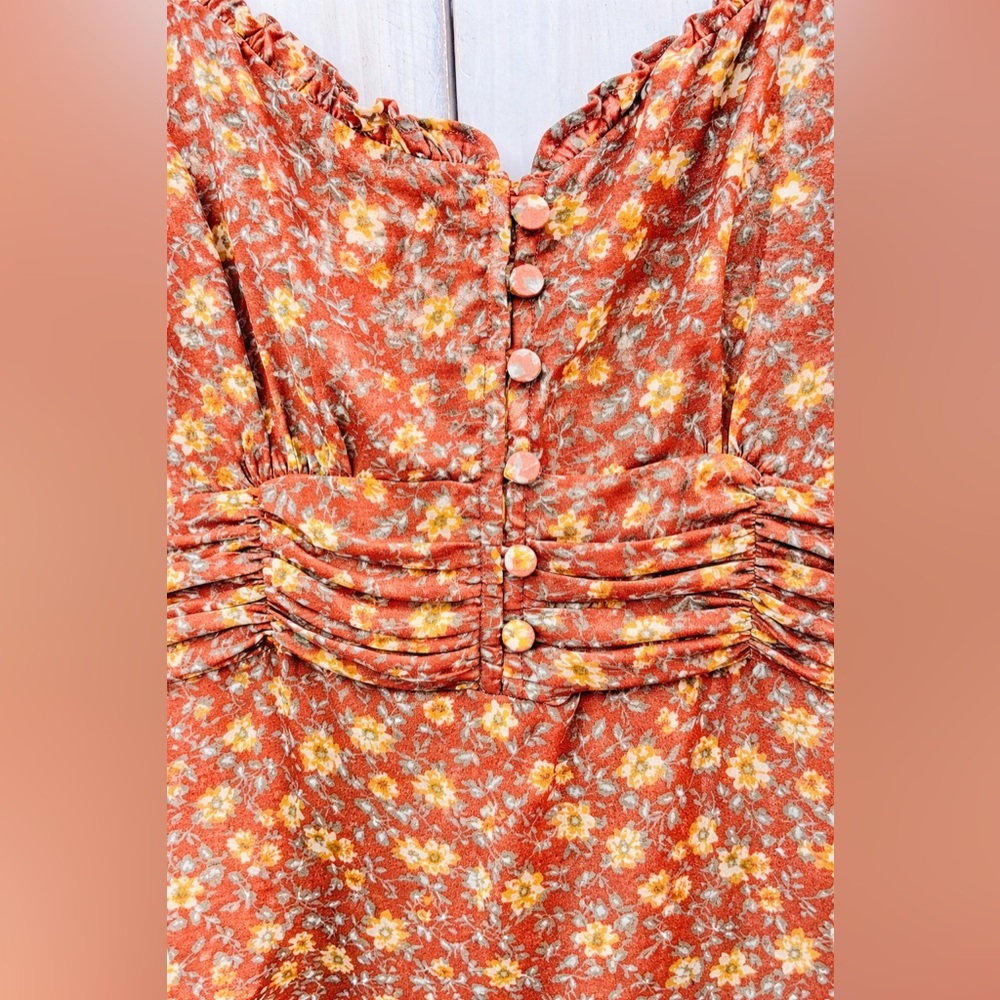 Abercrombie & Fitch Fall Floral Rust/Orange Sundress – Size XS – NWT - Picture 4 of 5